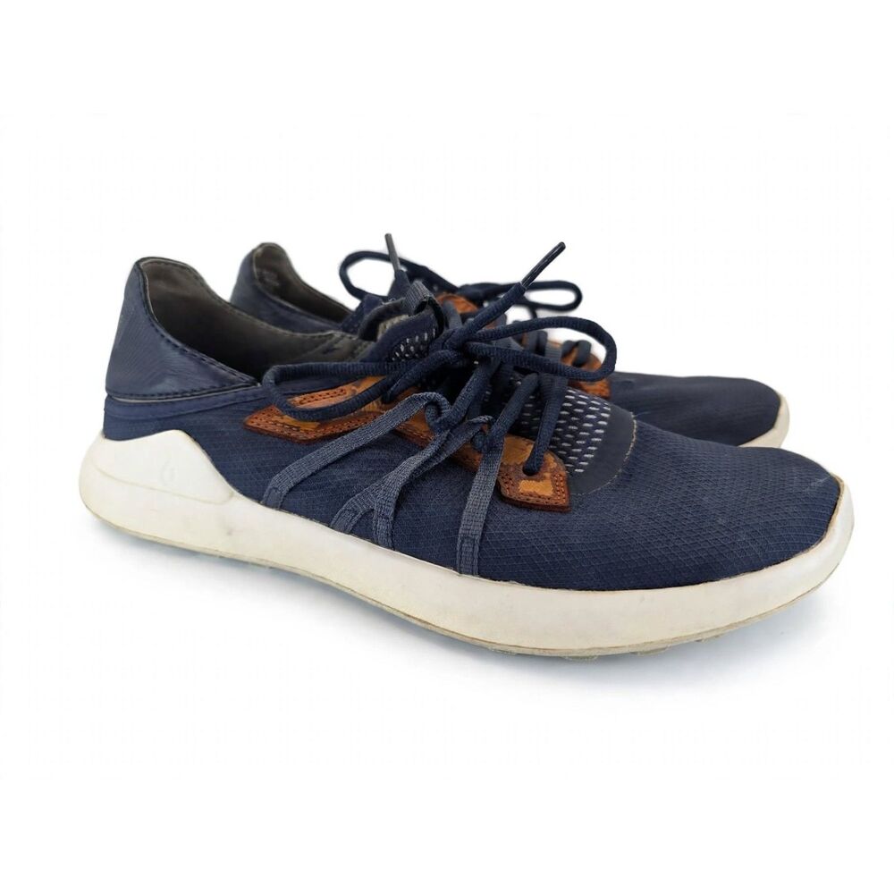 OluKai Kapalua Mens 10 Trench Blue Spikeless Golf Shoes Water Repellent Good